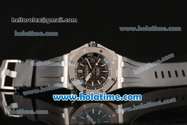 Audemars Piguet Royal Oak Offshore Diver Asia 2813 Automatic Steel Case with Black Dial and Black Rubber Strap - Click Image to Close